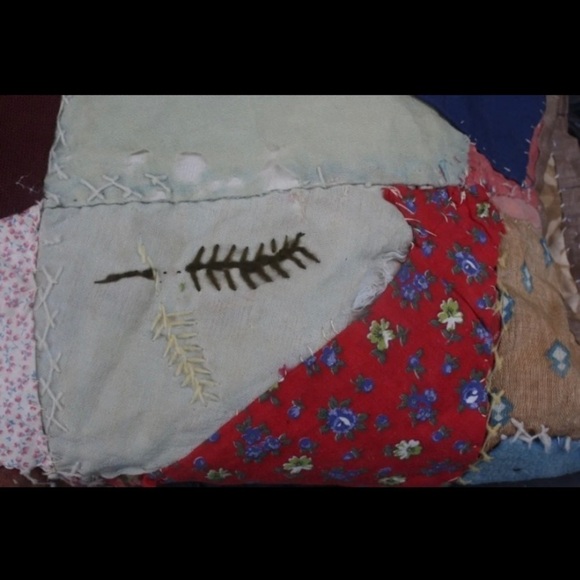 Antique Crazy Quilt Pillow Rustic Boho Folk Art - Picture 3 of 8